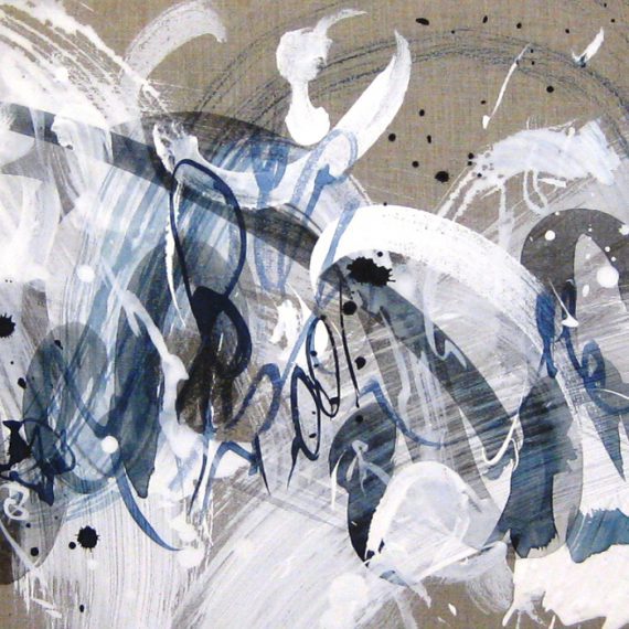 Caroline Banks Art - Impermanence (triptych) - Gesso and ink on natural linen canvas