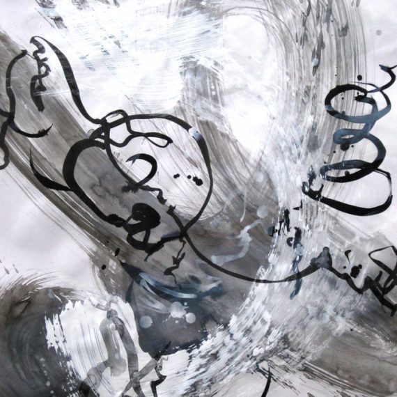 Caroline Banks Art - Woman of the Apocalypse - Gesso and ink on paper