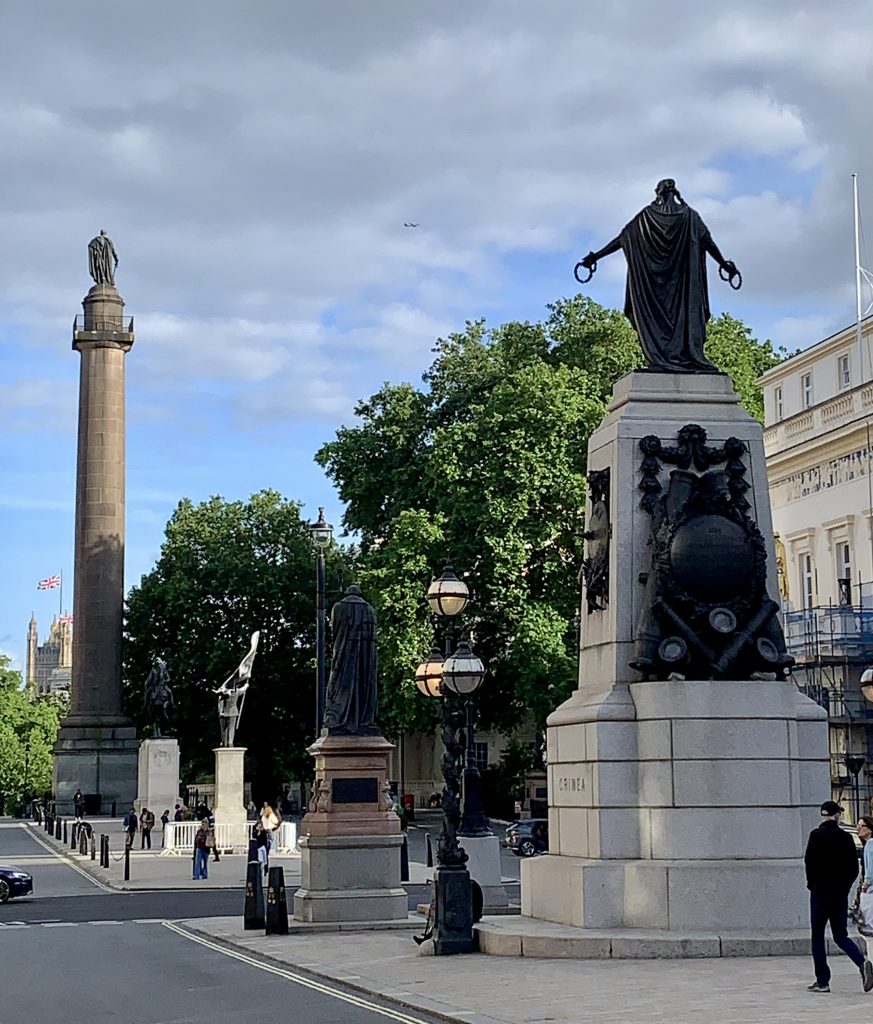 Banksy sculpture in Waterloo Place, London. Photo by Caroline Banks.