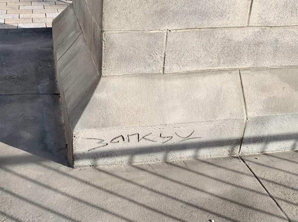 Banksy sculpture in Waterloo Place, London. Photo by Caroline Banks.